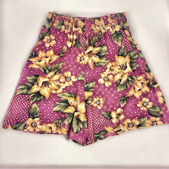 Jaclyn Smith Pants - Vintage Jaclyn Smith Floral Shorts S Boho Beach Cottagecore 90s Hawaii USA